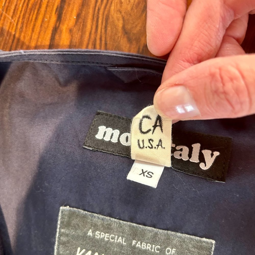 Monitaly Oversized 100% Cotton Navy Peasant Jacket Size XS - Picture 10 of 12